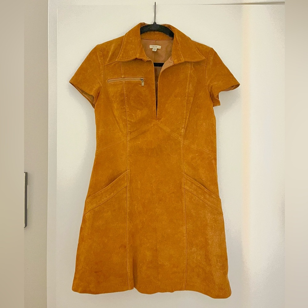 Urban Outfitters Brown Genuine Suede Leather Dress